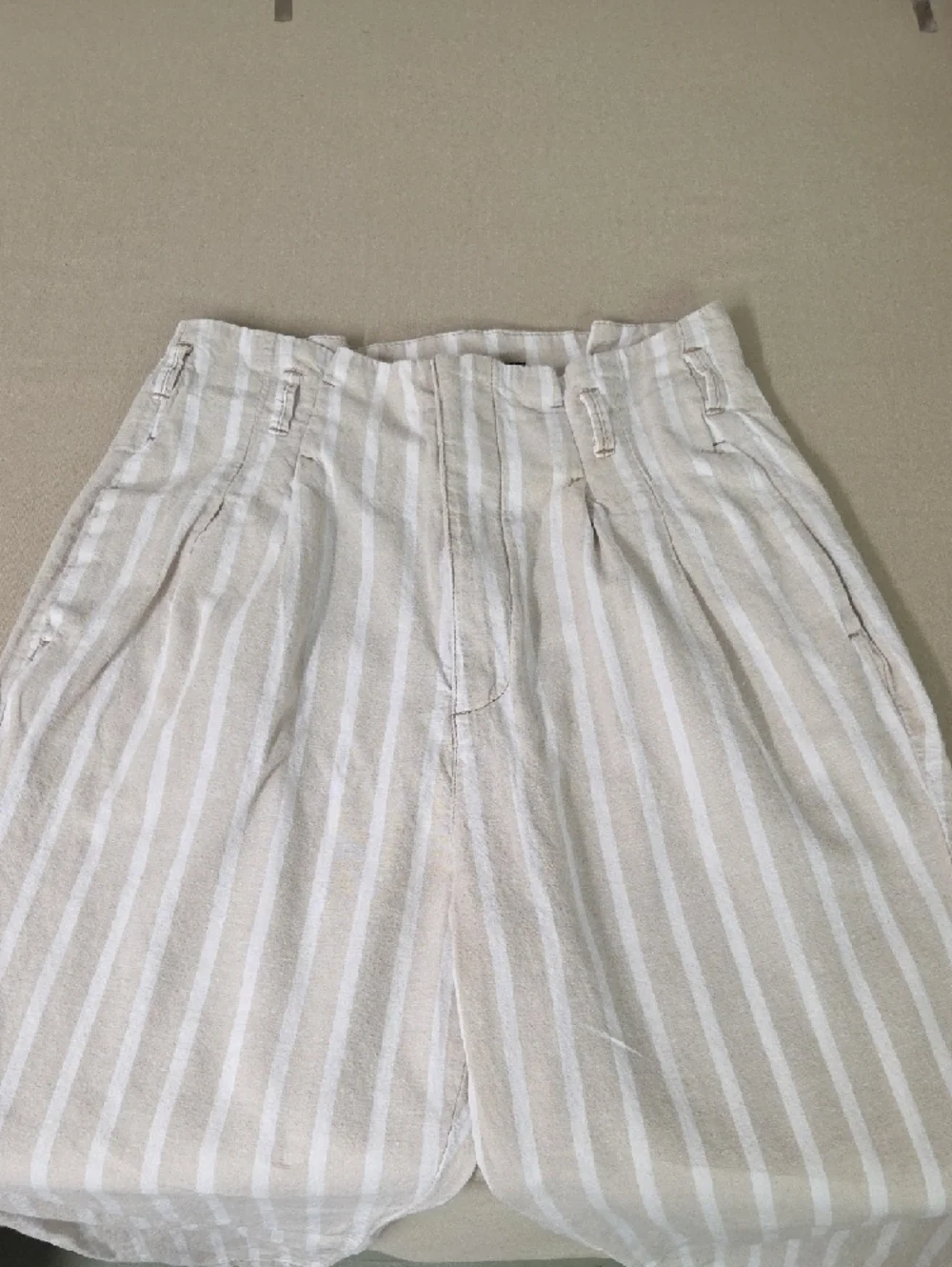 Abercrombie Linen 90s Style/ High Waist/  Pinstripe Size Med - Picture 2 of 6
